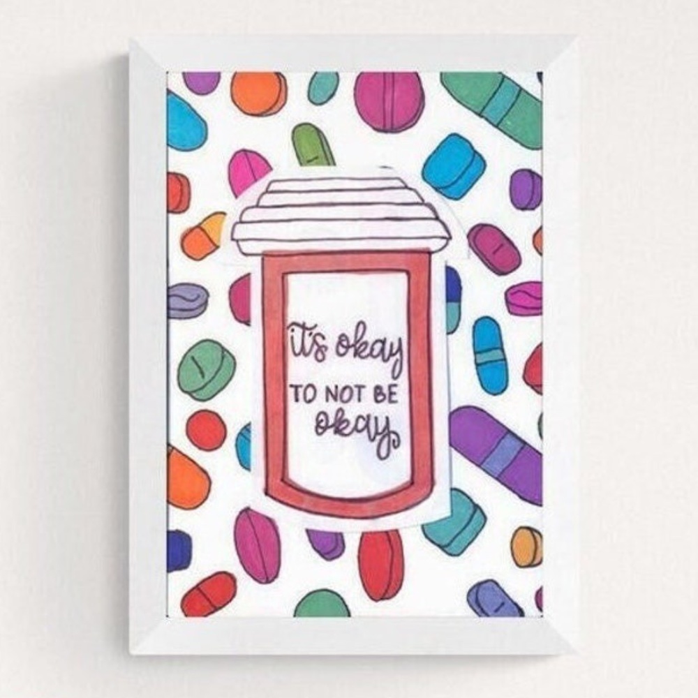 It's Okay To Not Be Okay Artwork, Mental Health Awareness Mixed Media Painting